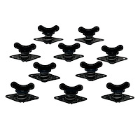 4010-500E-WB Quarter Turn Self Eject Fastener [Butterfly Winged Head, Steel, Black, 7/16 in. Dia. X 0.500 in. Grip, Set of 10]