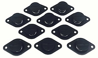Self-Ejecting Quarter-Turn DZUS Button Fasteners Slotted Head, 7/16 in. Diameter x .650 in. Grip - Black Anodized Aluminum