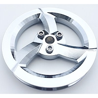 5" 3-Blade V-Belt Vacuum Pump Pulley Chrome