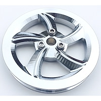 5" 5-Blade Double Cut V-Belt Vacuum Pump Pulley Chrome