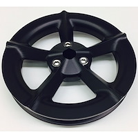 5" 5-Blade Propeller Cut V-Belt Vacuum Pump Pulley Black