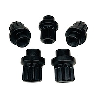 7205-437B Billet Aluminum 12 Pt Lug Nuts [7/16 in. Short Shank, Solid Black, Set of 5]
