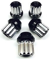 Wheel Lug Nuts 14 x 1.5 mm Black Machined Finish