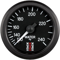 GAUGE WATER TEMP MECHANICAL 52MM BLACK 120-240F 1/2 NPT M