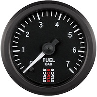 GAUGE FUEL PRESS PRO STEPPER MOTOR 52MM BLK 0-7 BAR M10 MALE