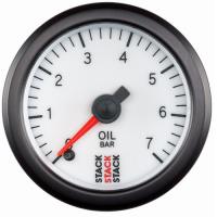 GAUGE OIL PRESS PRO STEPPER MOTOR 52MM WHT 0-7 BAR M10 MALE