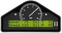 RACE DISPLAY PRE-CONFIGURED BLACK 0-3-8K RPM INVERT BAR DEG. C KM/H