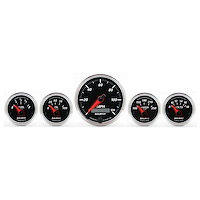 Designer Black II 5-Gauge Kit 3-3/8" Electrical Speedometer (120 mph)