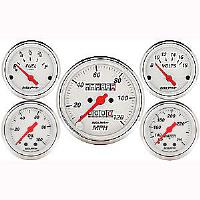 Arctic White 5-Gauge Kit 3-1/8" Mechanical Speedometer (120 mph)