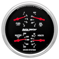 Designer Black Quad Gauge 5" Electrical