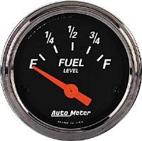 Designer Black Fuel Level Gauge 2-1/16" Electrical
