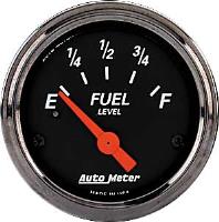 Designer Black Fuel Level Gauge 2-1/16" Electrical
