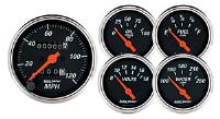 Designer Black 5-Gauge Kit 3-1/8" Mechanical Speedometer (120 mph)