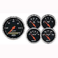 Designer Black 5-Gauge Kit 3-1/8" Electrical Speedometer (120 mph)