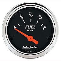 Designer Black Fuel Level Gauge 2-1/16" Electrical