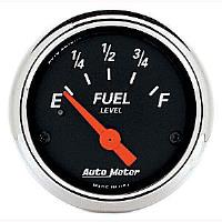 Designer Black Fuel Level Gauge 2-1/16" Electrical