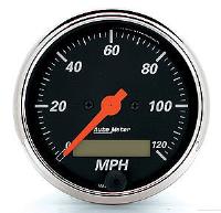 Designer Black Speedometer 3-1/8" Electrical