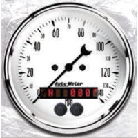 Old Tyme White Speedometer 3-3/8" Electrical