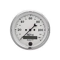 Old Tyme White Speedometer 3-3/8" Electrical