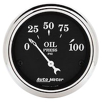 Old Tyme Black Oil Pressure Gauge 2-1/16" Electrical