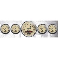 Antique Beige 5-Gauge Kit 3-3/8" Speedometer (120 mph, Digital Display)