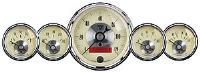 Antique Ivory 5-Gauge Kit 3-3/8" Speedometer w/Digital Odometer (120 mph)