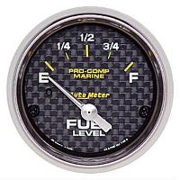 Pro-Comp Carbon Fiber Marine Fuel Level Gauge Diameter: 2-1/16"