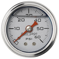 Direct Mount Pressure Gauge 1-1/2" Liquid Filled Mechanical