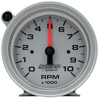 3-3/4 in. Pedestal-Mount AutoGage Tachometer [10,000 RPM] Silver
