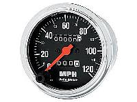 Traditional Chrome Speedometer 3-3/8" mechanical, in-dash mount