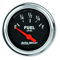 Traditional Chrome Fuel Level Gauge 2-1/16" electrical
