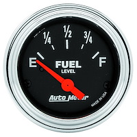 Traditional Chrome Fuel Level Gauge 2-1/16" electrical