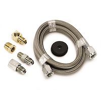 #4 Braided Stainless Steel Hose, 4-Feet Long, 3/16" ID Fittings