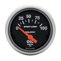Sport-Comp Oil Pressure Gauge 2-1/16" Electrical