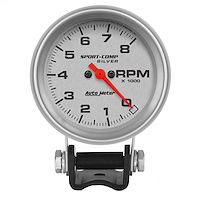 Silver Mini Tachometer 2-5/8", pedestal mount