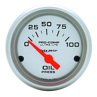Ultra-Lite Oil Pressure Gauge 2-1/16" short sweep electrical