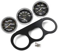 Carbon Fiber 2 1/16 in. Mechanical Oil Pressure 3-Gauge Kit
