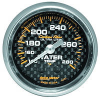 Carbon Fiber Water Temperature Gauge 2-1/16" mechanical