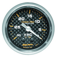 Carbon Fiber Vacuum Gauge 2-1/16" mechanical