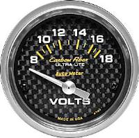 Carbon Fiber Voltmeter 2-1/16" electrical
