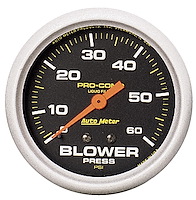 Pro-Comp Blower Pressure Gauge 2-5/8" liquid-filled mechanical