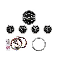 5-Gauge Direct-Fit Dash Kit 1959-1960 Chevy Car - Old Tyme Black Series