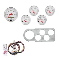 5-Gauge Direct-Fit Dash Kit 1948-1950 Ford Truck - Arctic White Series - Polished Panel