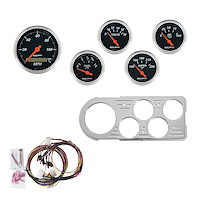 5-Gauge Direct-Fit Dash Kit 1948-1950 Ford Truck - Designer Black Series - Polished Panel