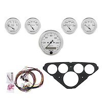 5-Gauge Direct-Fit Dash Kit 1955-1959 Chevy Truck - Old Tyme White Series - Black Panel