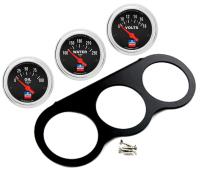 Mopar Classic Series Gauge Kit [Oil Pressure, Water Temperature, Voltage, Black Gauge Panel]