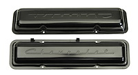 Paintable Script Valve Covers for 1959-1967 Small Block Chevy Engines [Steel, Perimeter Bolt]