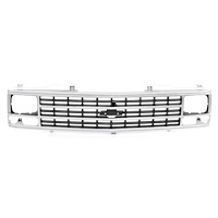 X150-4088-1 Grille Shell Argent/Silver Single Headlight 88-93 Chevy C/K Trucks SUV