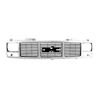 Grille Shell for 1988-1993 GMC C/K Trucks, Suburban w/Single Headlights [Argent/Silver]