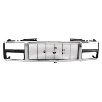 Grille Shell for 1988-1993 GMC C/K Trucks, Suburban w/Dual Headlights [Chrome/Silver/Black]